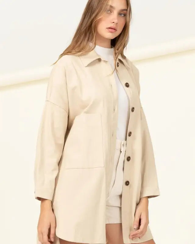 Sweet Fling Oversized Shirt Jacket