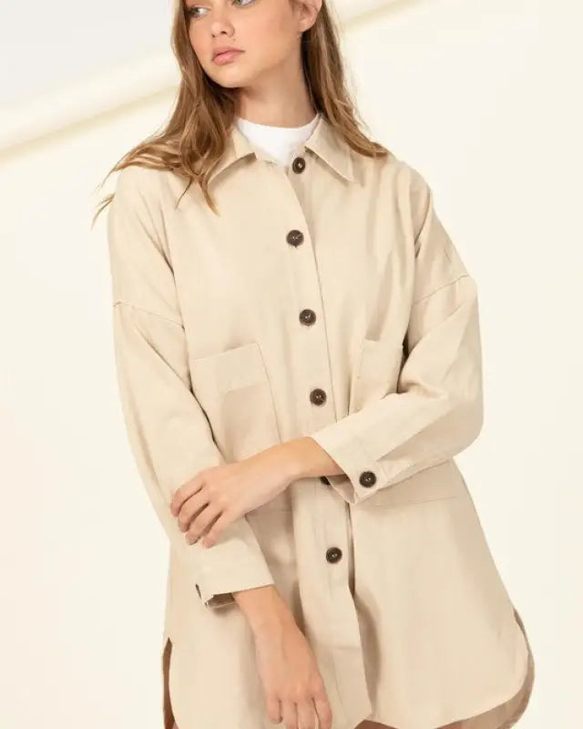 Sweet Fling Oversized Shirt Jacket