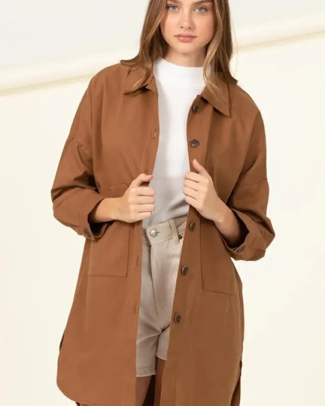 Sweet Fling Oversized Shirt Jacket