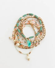 Sweet Pastel Studded Beads Layered Bracelet