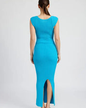 Sweetheart Bodycon Dress With Slit