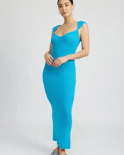 Sweetheart Bodycon Dress With Slit