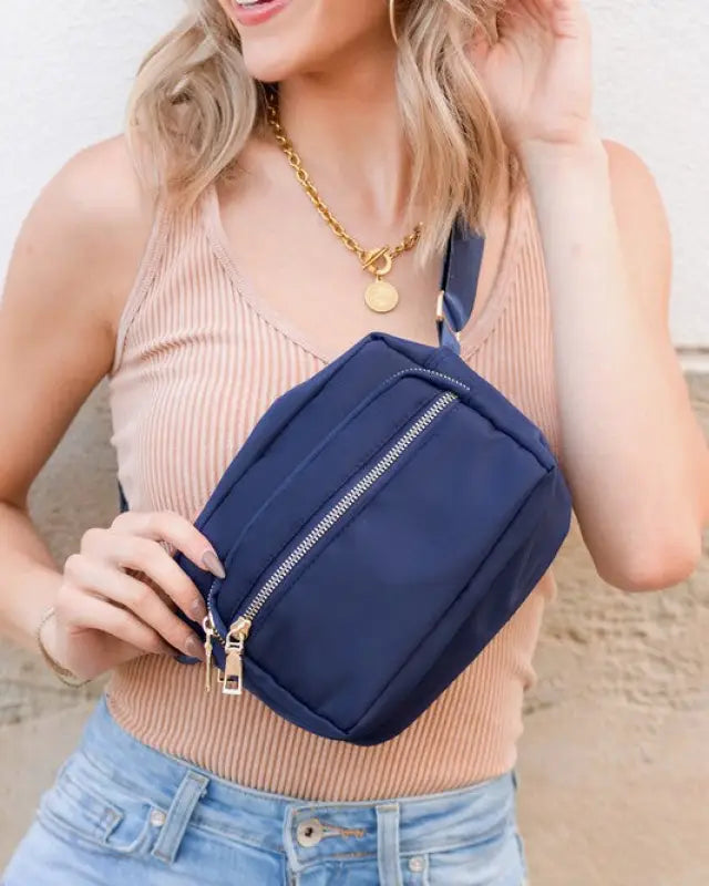 Take Your Shot Camera Crossbody Sling Bag - Navy / OneSize