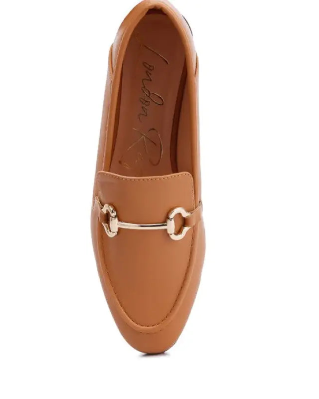 Talula Horsebit Embellished Faux Leather Loafers