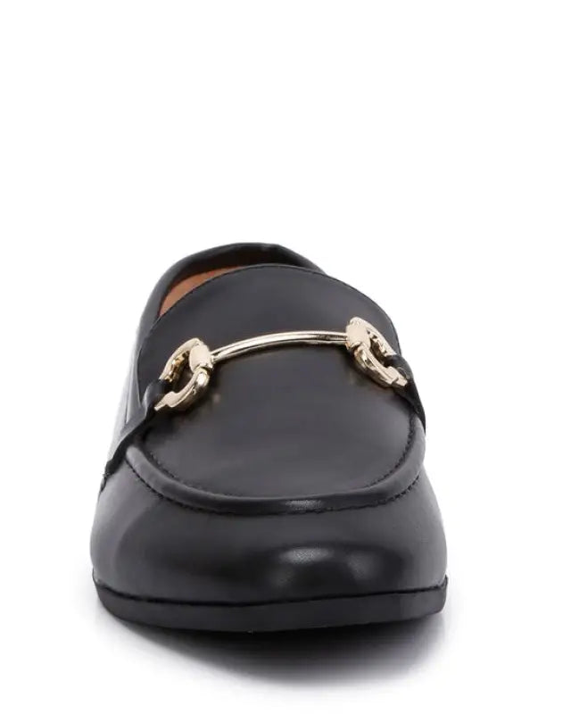 Talula Horsebit Embellished Faux Leather Loafers