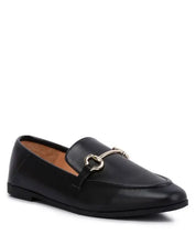 Talula Horsebit Embellished Faux Leather Loafers - Black / US - 5 UK - 3 EU - 36