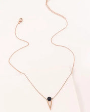 Tensly Point Stone Necklace Rose Gold - Black / OS