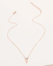 Tensly Point Stone Necklace Rose Gold - White / OS