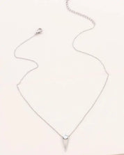 Tensly Point Stone Necklace Silver