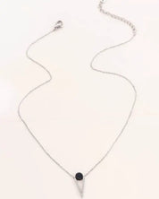 Tensly Point Stone Necklace Silver