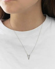 Tensly Point Stone Necklace Silver