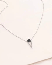 Tensly Point Stone Necklace Silver - Black / OS