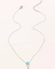 Tensly Point Stone Necklace Silver - Turquoise / OS