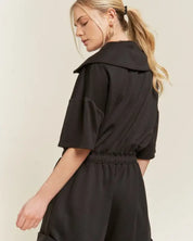 Terry Zip Front Romper