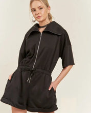 Terry Zip Front Romper