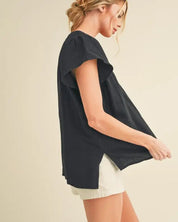 Thia Embroidered Short Sleeve Top