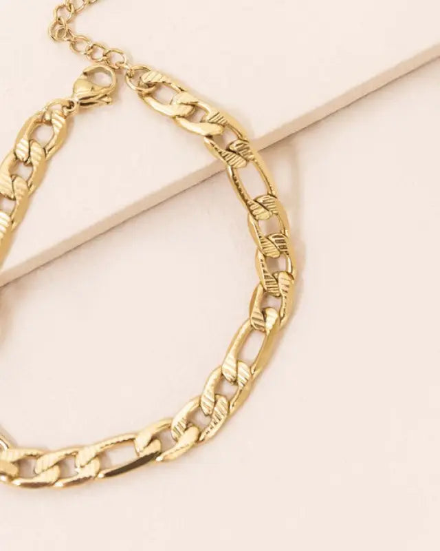 Thick and Thin Chain Bracelet - Gold / OS