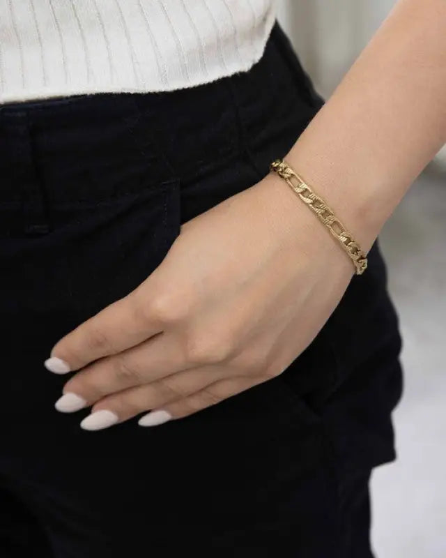 Thick and Thin Chain Bracelet - Gold / OS