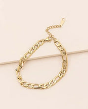 Thick and Thin Chain Bracelet - Gold / OS