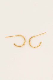 Thin Stone Hoop Earrings