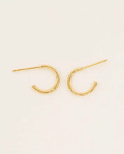 Thin Stone Hoop Earrings