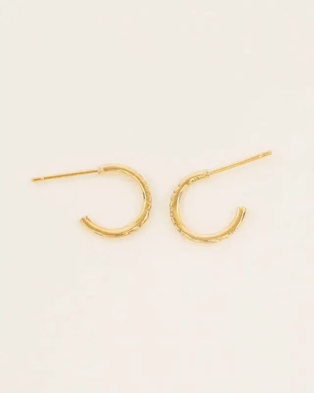 Thin Stone Hoop Earrings