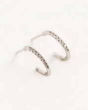 Thin Stone Hoop Earrings