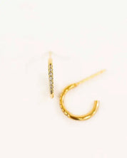 Thin Stone Hoop Earrings