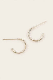 Thin Stone Hoop Earrings