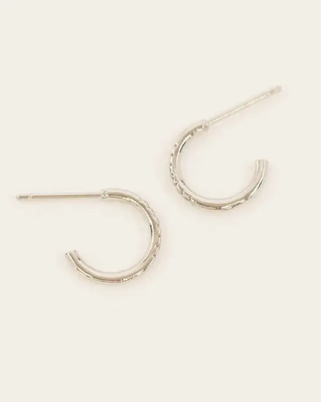 Thin Stone Hoop Earrings