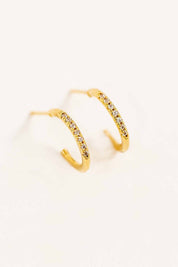 Thin Stone Hoop Earrings