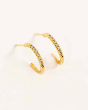 Thin Stone Hoop Earrings