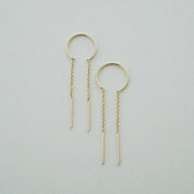 Threader Drop Bar Earrings - Gold / One Size