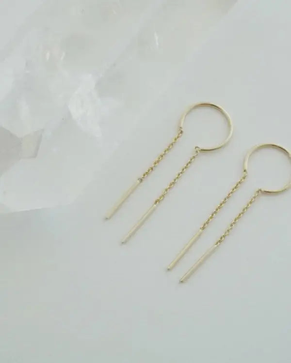 Threader Drop Bar Earrings