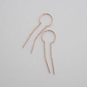 Threader Drop Bar Earrings - Rose Gold / One Size