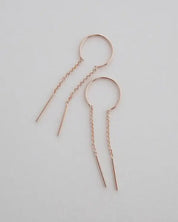 Threader Drop Bar Earrings - Rose Gold / One Size