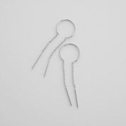 Threader Drop Bar Earrings - Silver / One Size