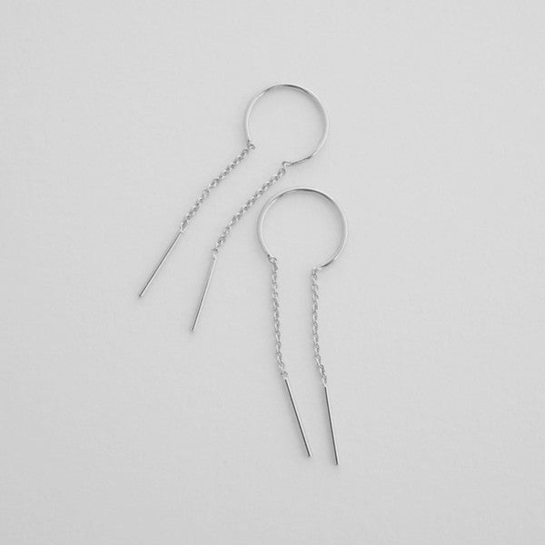 Threader Drop Bar Earrings - Silver / One Size