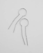 Threader Drop Bar Earrings - Silver / One Size