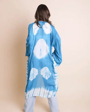 Tie-Dye Longline Kimono With Full Sleeves