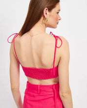 Tie Front Spaghetti Strap Cropped Top