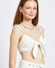 Tie Front Spaghetti Strap Cropped Top