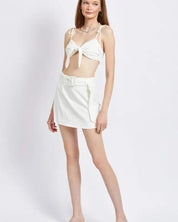 Tie Front Spaghetti Strap Cropped Top