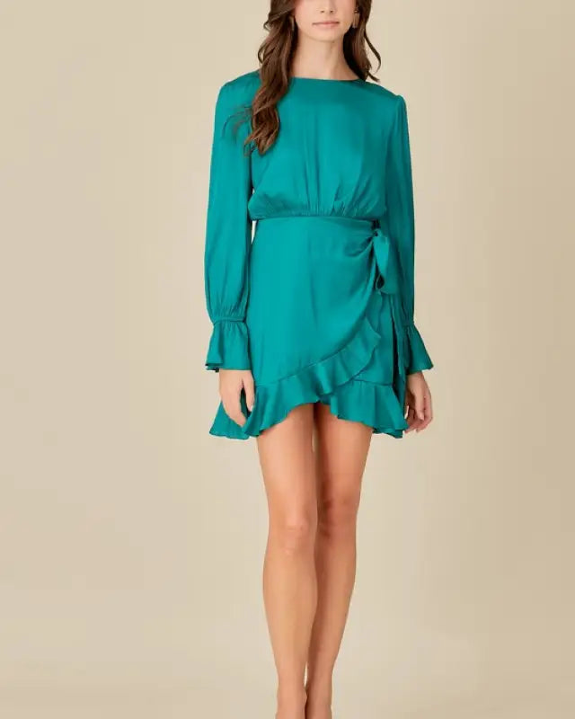 Tie Waist Ruffle Dress