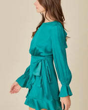 Tie Waist Ruffle Dress