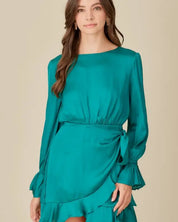 Tie Waist Ruffle Dress