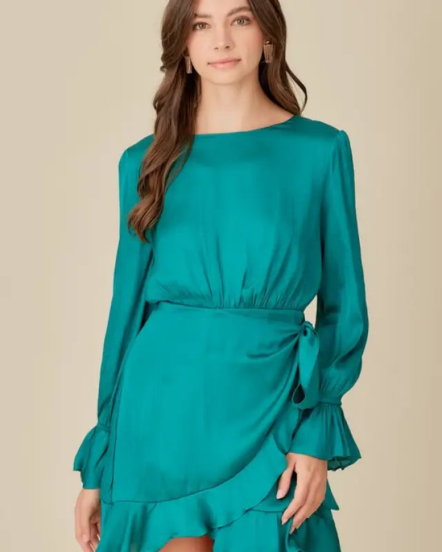 Tie Waist Ruffle Dress