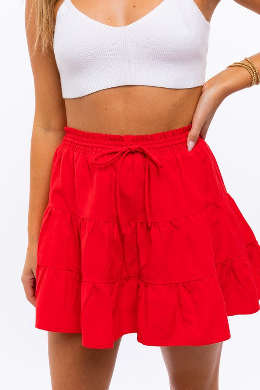 Tiered A-Line Mini Skirt