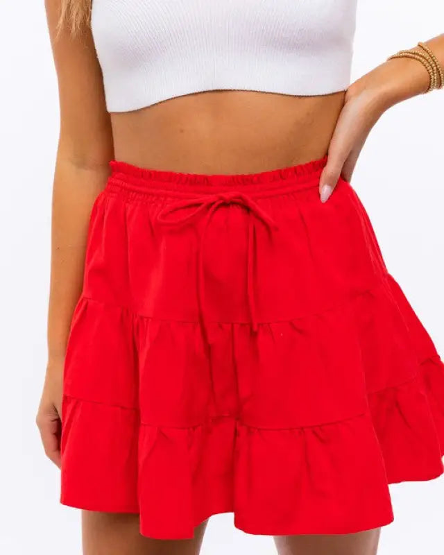 Tiered A-Line Mini Skirt