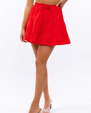 Tiered A-Line Mini Skirt